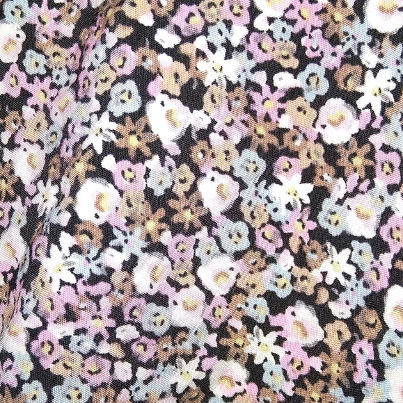 H&M Ditsy Floral Print Dress Multicolored Sz S Oversized Bohemian Puff Sleeve - Picture 8 of 8